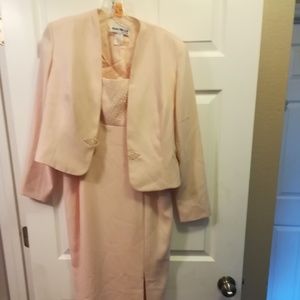 Peach Midi Dress with Bolero Jacket Size 10